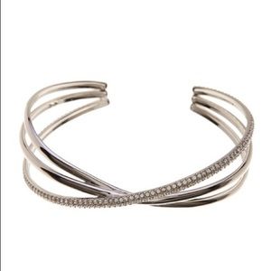 Nadri Trinity Pave CZ Crossover Cuff Bracelet